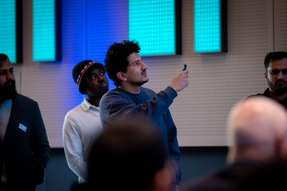 Aryman presenting at the Makathon #XCHANGE4INDUSTRY